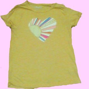 Mudd Girls size 12 Yellow Sunshine Heart T-Shirt